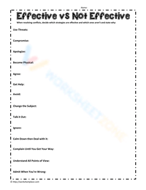 Effective Communication Skills Worksheet
