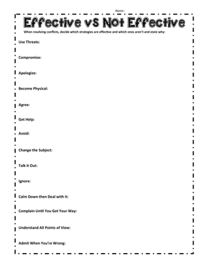 Effective Communication Skills Worksheet