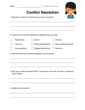 Conflict Resolution Worksheet | Grade 6 Essential