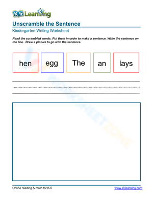 Unscramble the Sentence 5