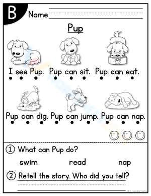 Phonics Practice: Pup Worksheet