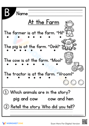 Farm Animals Reading Comprehension