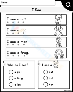 Observation Skills: I See Worksheet