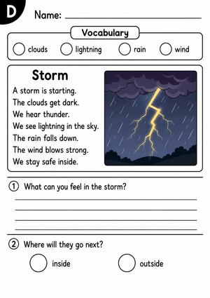 Learning About Weather: Storm Worksheet