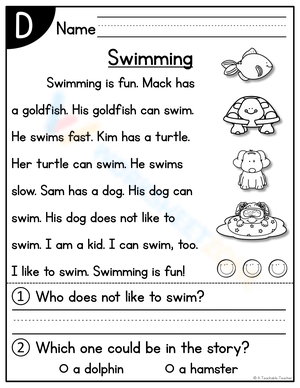 Exploring Swimming: Activity Worksheet