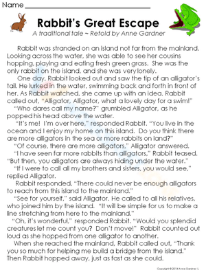 Rabbit's Great Escape: Identifying Story Elements