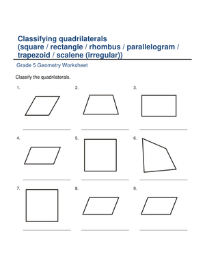 Categorizing Quadrilaterals: Geometry Practice
