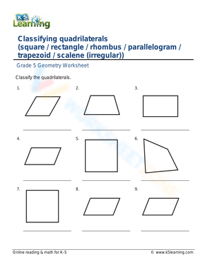Categorizing Quadrilaterals: Geometry Practice