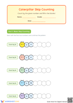 Essential Skip Counting Worksheet | Grade 2-5 Printable