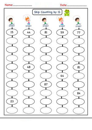 Skip Counting with Number 1 Worksheet