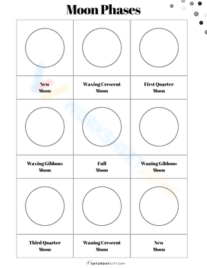 Drawing Moon Phases Worksheet