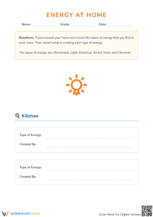 Energy at Home Worksheet