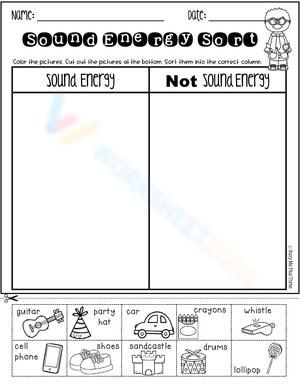 Sound Energy Sorting Worksheet