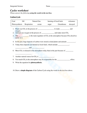 Exploring Cycles Worksheet