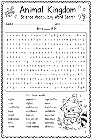 Animal Kingdom Worksheet | Essential Grade 10 Science