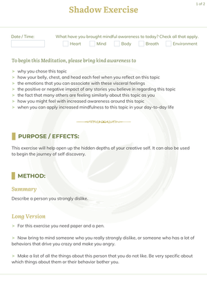 Mindfulness Worksheet