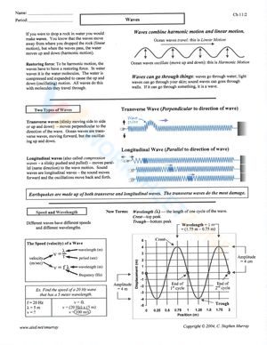 Learn About Waves: A Physics Worksheet for Beginners
