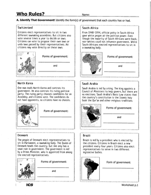 Who Rules Worksheet