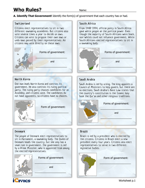 Who Rules iCivics: Exploring Government Systems