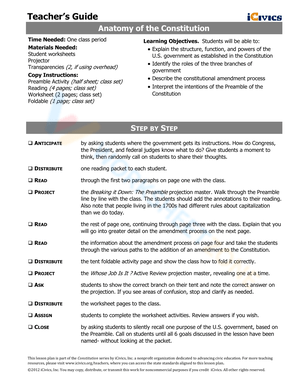 Anatomy of the Constitution: A Civics Worksheet