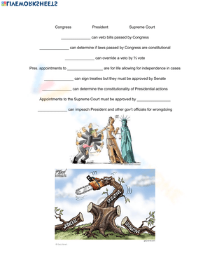 Learn About Checks and Balances: A Worksheet