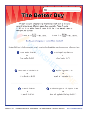 Find the Better Buy with Unit Cost