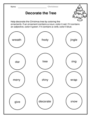 Decorate the Christmas Tree Creative Worksheet
