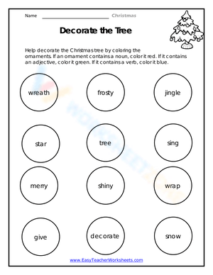 Decorate the Christmas Tree Creative Worksheet