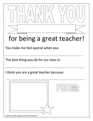 Teacher Appreciation Writing Activity | Grade 7-8 Ready