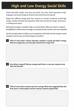 Grade 12 Social Skills — Essential No-Prep Worksheet