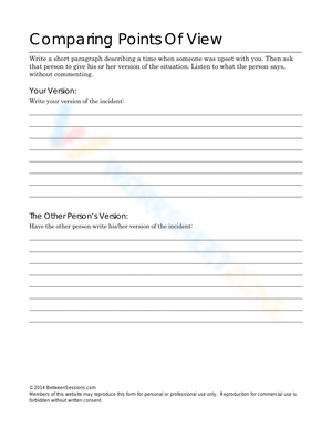 Comparing Points of View Analysis Worksheet