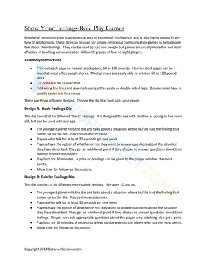 Show Your Feelings Role Play Games