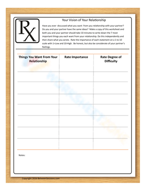 Your Vision of Your Relationship Worksheet