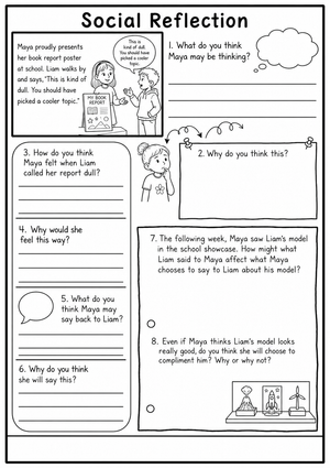 Social Reflection Worksheet - Analyzing Social Interactions