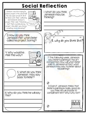 Social Reflection Worksheet - Analyzing Social Interactions