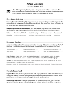 Enhancing Active Listening Skills