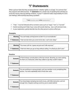 Using I-Statements Communication