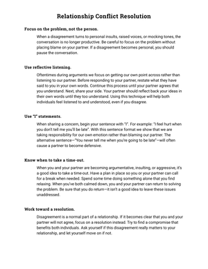 Relationship Conflict Resolution Techniques