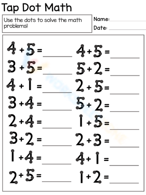 Practice Math Dot Touching with this Worksheet