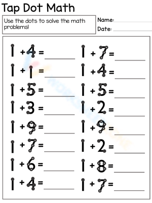 Tap Dot Math Worksheet – Fun Math Practice for Kids