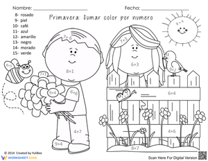 Practice Spanish Coloring with this Worksheet