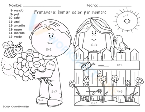 Practice Spanish Coloring with this Worksheet