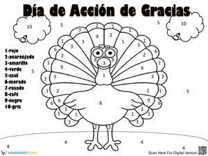 Spanish Turkey Coloring Worksheet for Fun Learning
