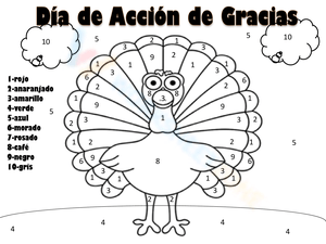 Spanish Turkey Coloring Worksheet for Fun Learning