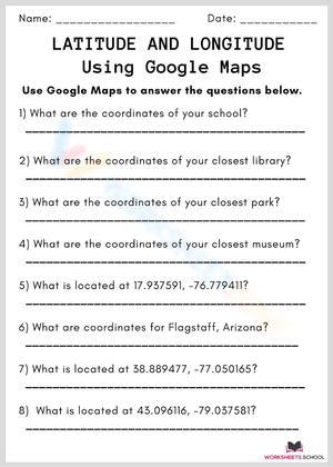 Learn Using Google Map with this Worksheet