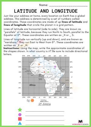 Practice Latitude and Longitude with this Worksheet