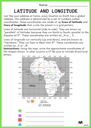 Practice Latitude and Longitude with this Worksheet