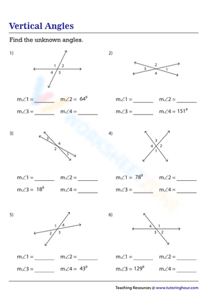 Find the Unknown Angles with this Worksheet