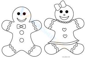 Gingerbread Boy and Girl Coloring Worksheet