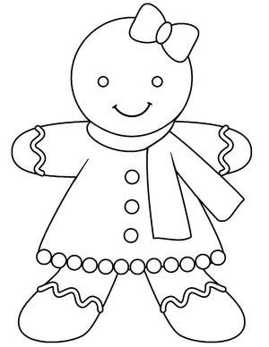 Gingerbread Girl Coloring Worksheet for Kids